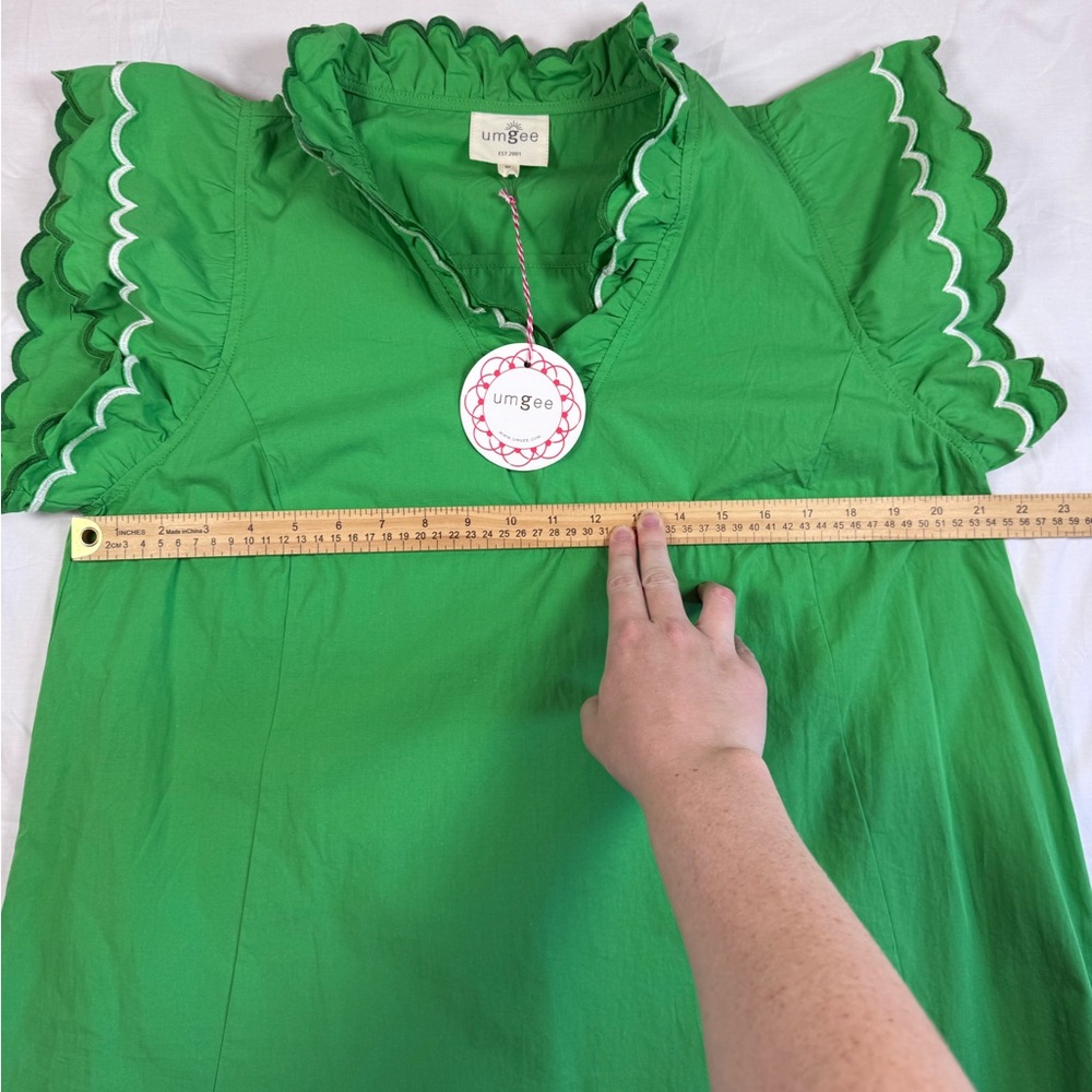 Umgee Green Scalloped Ruffle Top - Picture 6 of 8